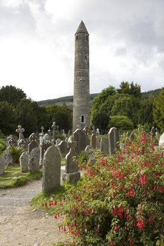 Glendalough Round Tower and Graveyard
